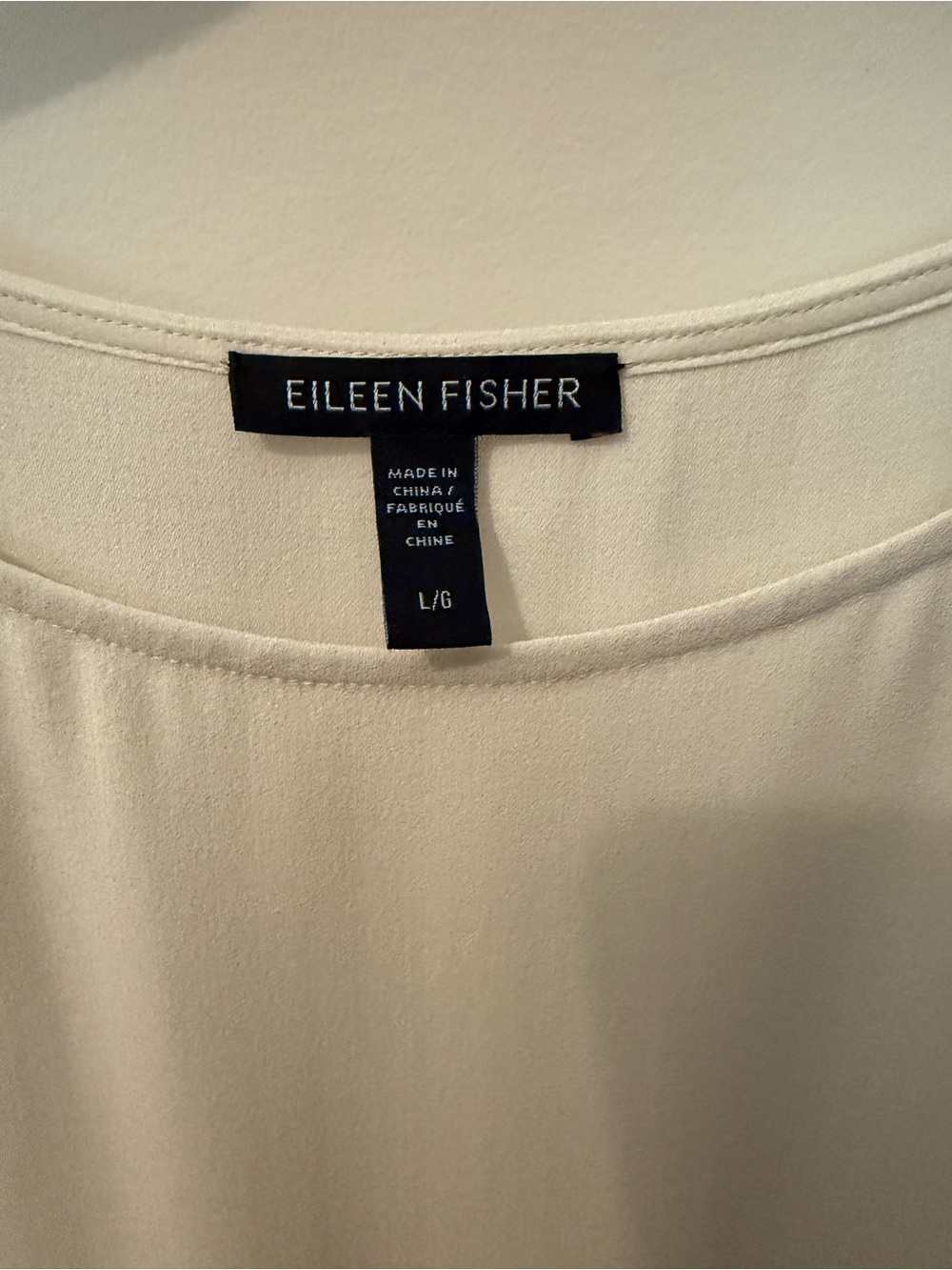 Eileen Fisher Cream Scoop Neck Silk Top